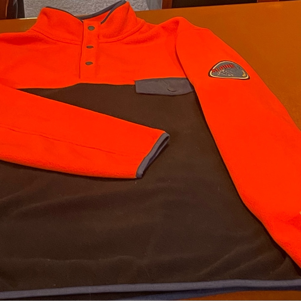 Club Room Fleece Color Blocked Stand Button Collar Mens Pullover Size XL